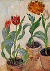 Famous Tulips Paintings - Three Pots of Tulips
